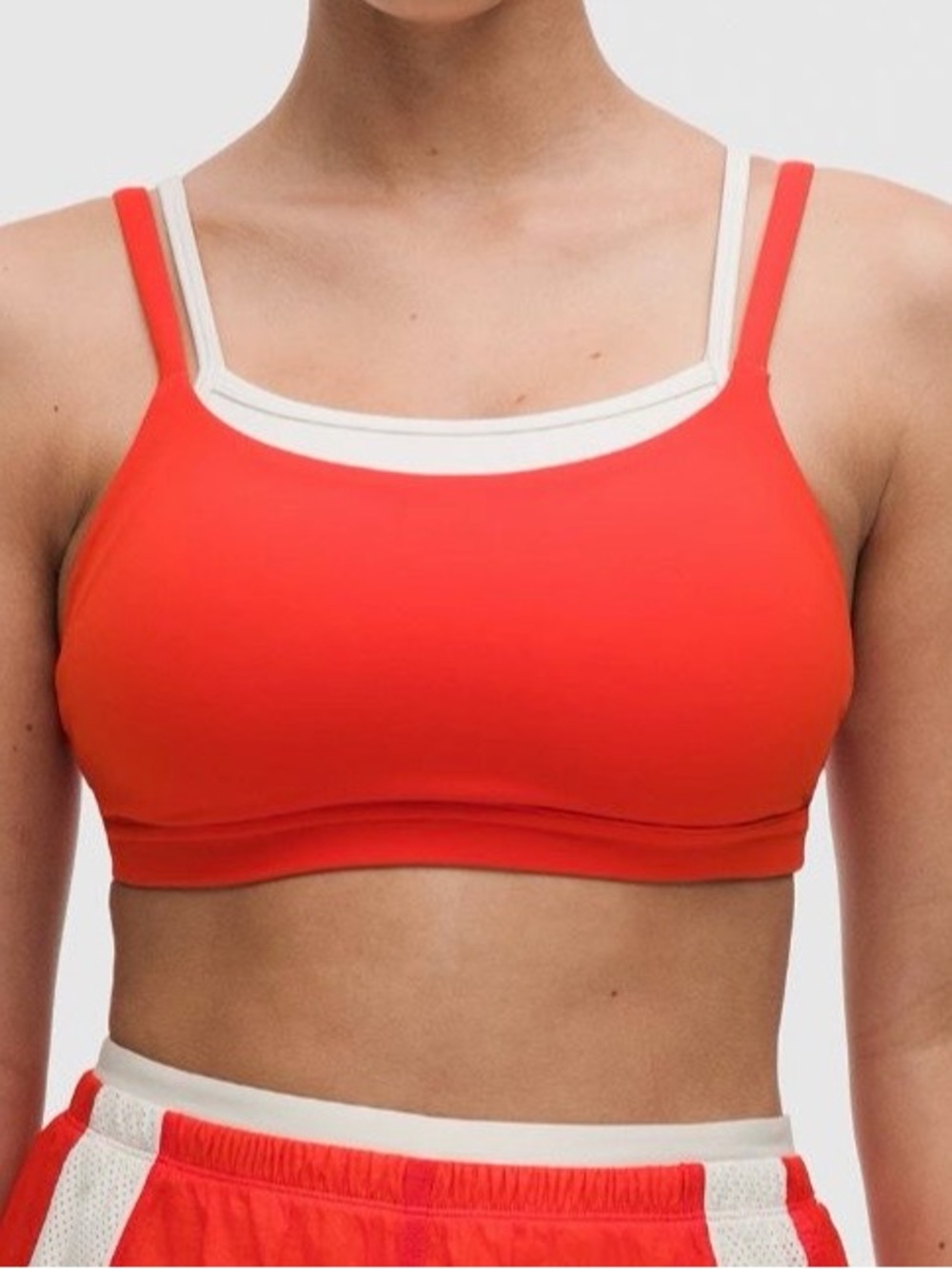 lululemon athletica Coral Red Double-Strap Sports Bralette